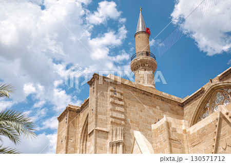 Selimiye Mosque in Nicosia standing tall under blue sky Selimiye Mosque in Nicosia standing tall under blue sky 130571712