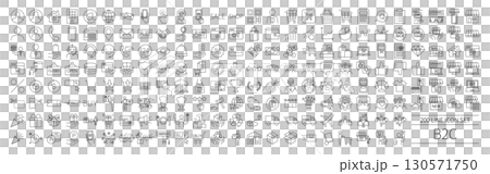 B2C 相關業務圖標、可編輯細線圖標、電子商務和購物相關圖標 B2C 相關業務圖標、可編輯細線圖標、電子商務和購物相關圖標 130571750