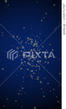 Starry night fairy tale background. Cute sparkling twinkles, christmas spirit in the air. Festive stars vector illustration on dark blue background. 130571787