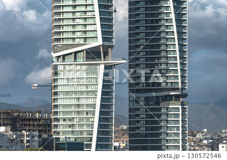 Modern skyscrapers reaching for the sky in Limassol, Cyprus 130572546