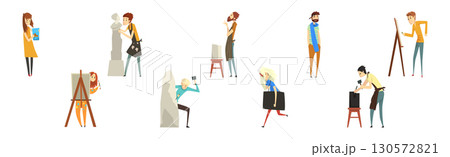 People Character of Artistic Profession in Creative Process Vector Set People Character of Artistic Profession in Creative Process Vector Set 130572821