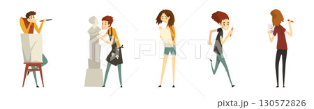People Character of Artistic Profession in Creative Process Vector Set People Character of Artistic Profession in Creative Process Vector Set 130572826