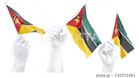 Hand holding flag of Zimbabwe. Isolated 3d Rendering Hand holding flag of Zimbabwe. Isolated 3d Rendering 130572861