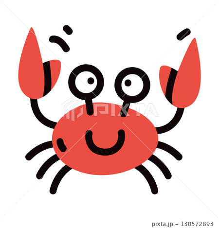 Cute Crab Underwater Animal with Smiling Face Vector Illustration Cute Crab Underwater Animal with Smiling Face Vector Illustration 130572893