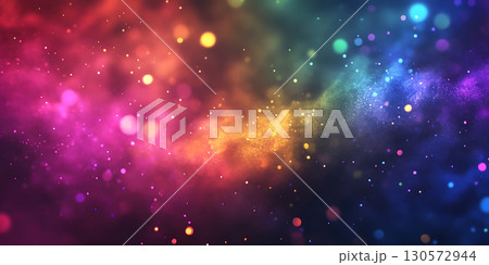 Vibrant Nebula Background Cosmic Dust Galaxy Textures Rainbow Colors Sparkling Lights 130572944
