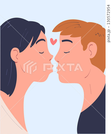 Happy Lover Man and Woman Couple Cuddle Together Vector Illustration Happy Lover Man and Woman Couple Cuddle Together Vector Illustration 130572954