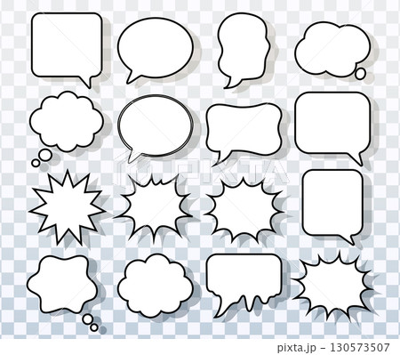 Hand Drawn Minimalist Speech Bubbles Vector For Comics And Design Hand Drawn Minimalist Speech Bubbles Vector For Comics And Design 130573507
