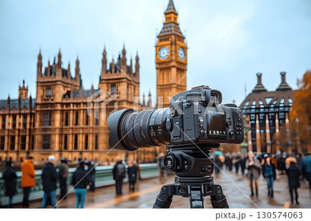 Big Ben and Camera: Capturing London's Iconic Landmark with Prof 130574063