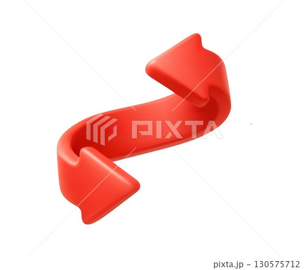 3D red Refresh or Sync Arrows Icon 130575712