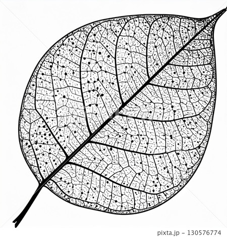 Detailed Black And White Leaf Illustration Detailed Black And White Leaf Illustration 130576774