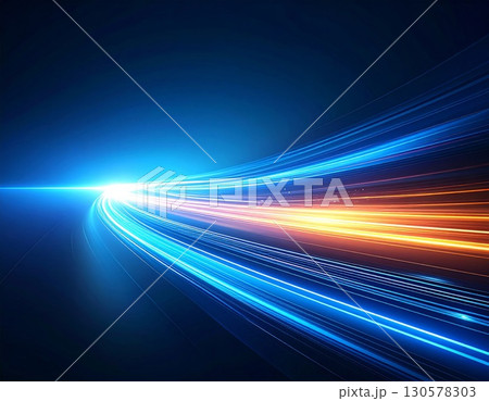 Abstract Glowing Light Trails and Speed Lines 130578303