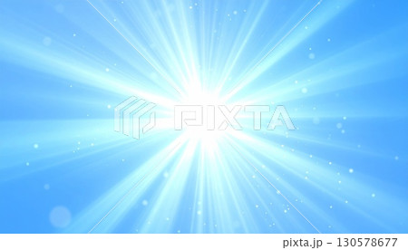 Bright Blue Light Rays Burst Background 130578677