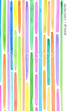 Colorful Watercolor Rainbow Stripes Pattern 130579240