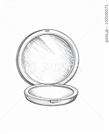 Open Compact Powder Makeup Cosmetic Sketchのイラスト素材 [130580571] - PIXTA