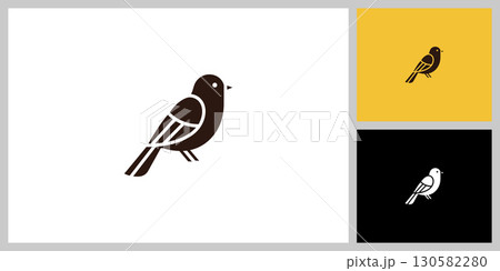 bird Icon Vector - Minimal Silhouette Animal Design 130582280