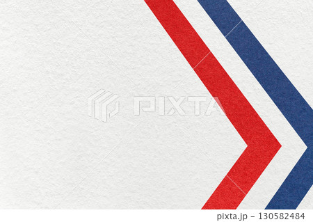 White textured paper background with red and blue arrow shapes and copy space. Abstract geometric graphic banner White textured paper background with red and blue arrow shapes and copy space. Abstract geometric graphic banner 130582484