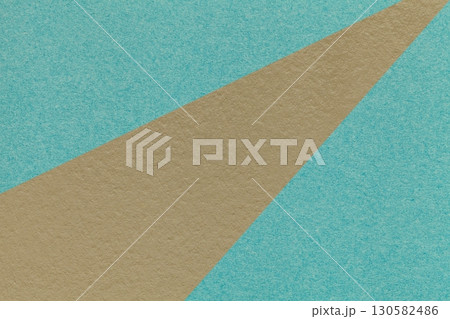 Abstract old geometric turquoise paper background with brown rays, macro texture for banner, template, presentation 130582486