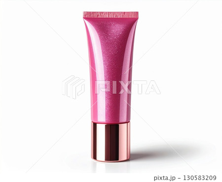 Pink Glitter Cosmetic Tube with Rose Gold Cap 130583209