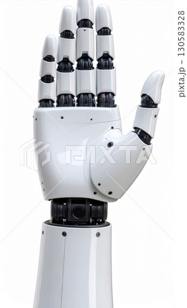 White Robotic Hand Close Up 130583328