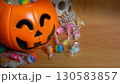 The Halloween bucket and candy for holiday concept 130583857
