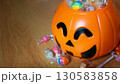 The Halloween bucket and candy for holiday concept 130583858