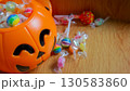 The Halloween bucket and candy for holiday concept 130583860