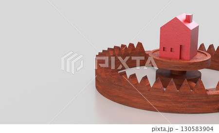 The Red House on Bear Trap for Property or Building Business 3d Rendering. The Red House on Bear Trap for Property or Building Business 3d Rendering. 130583904