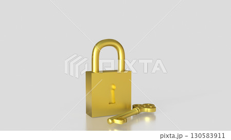 The Golden Key for security concept 3d Rendering. The Golden Key for security concept 3d Rendering. 130583911