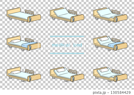 Nursing care bed set | Electric bed + bedding set 8-piece set 130584429