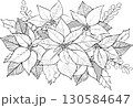 ポインセチアの花束のイラスト 130584647