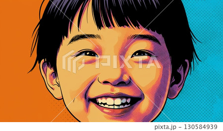 最高の思い出！ポップでキュートな子供の笑顔 130584939
