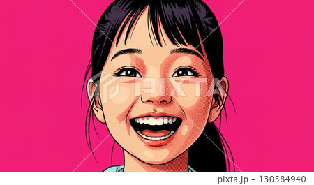 最高の時間！ポップアートで描かれた子供のポートレー 130584940