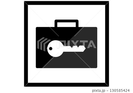 荷物預けを表すコインロッカー用シンボルマーク 130585424