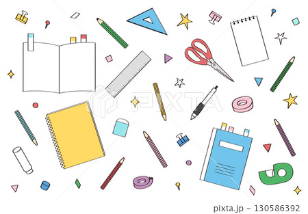 文房具のいラストセット 130586392