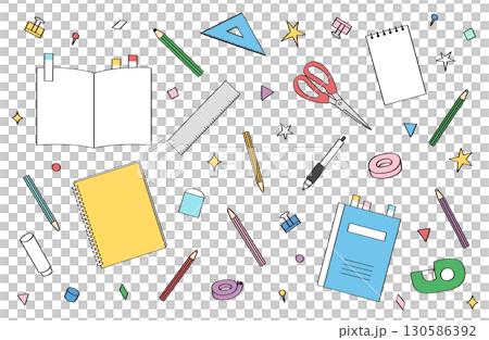 文房具のいラストセット 130586392