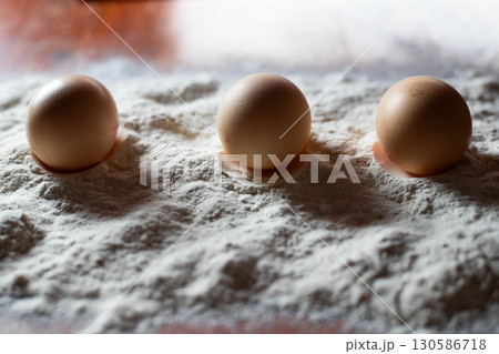 Fresh Brown Eggs on Rustic Wooden Table Natural Farmhouse Style Fresh Brown Eggs on Rustic Wooden Table Natural Farmhouse Style 130586718