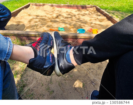 Couple Wearing Sneakers Walking Together, Urban Lifestyle 130586744