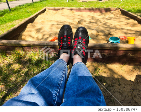 Couple Wearing Sneakers Walking Together, Urban Lifestyle 130586747