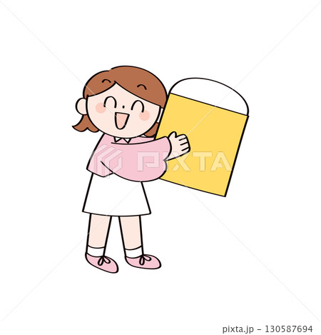 消しゴムを持った子供のイラスト 130587694