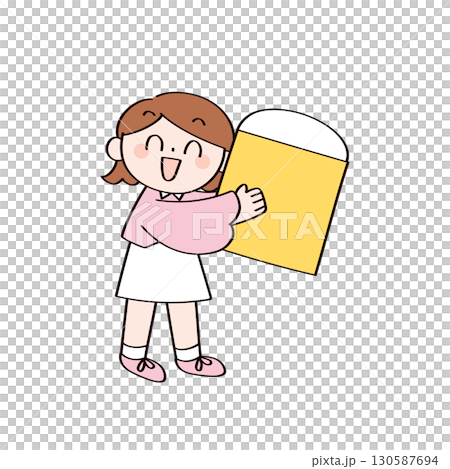 消しゴムを持った子供のイラスト 130587694