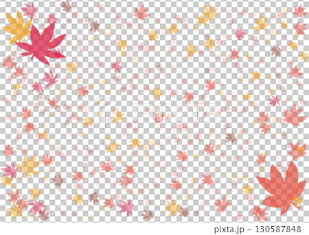 Fluttering maple leaf illustration background 130587848