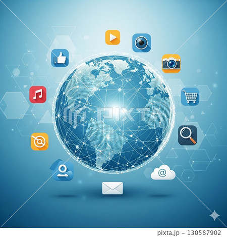 ネットワークとネットワークイメージ、様々なネットワーク 130587902