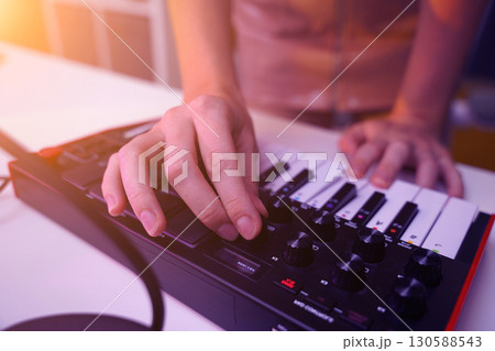 Beautiful young singer and musician broadcast from her home studio Beautiful young singer and musician broadcast from her home studio 130588543