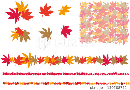 背景素材壁紙,秋,紅葉,落ち葉 130588732