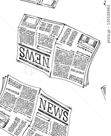 stack of newspapers with front page headlines...のイラスト素材 [130588962] - PIXTA