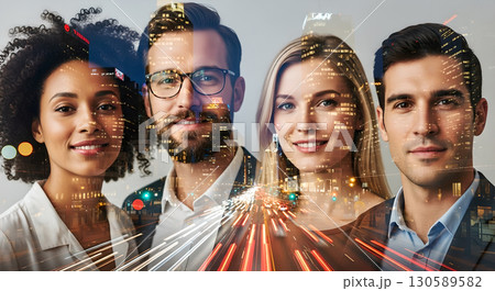 Diverse team united by innovation driving...のイラスト素材 [130589582] - PIXTA