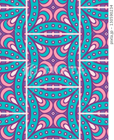 intricate symmetrical abstract pattern with bold geometric shapes in vibrant shades of blue and pink intricate symmetrical abstract pattern with bold geometric shapes in vibrant shades of blue and pink 130590234
