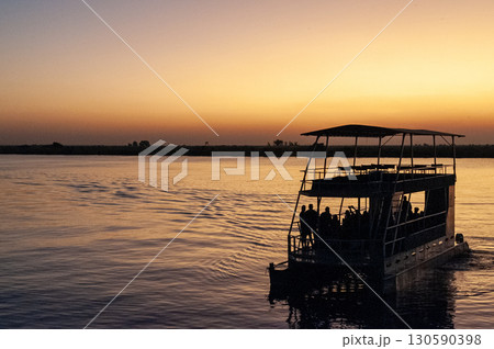 Sunset cruis on the Chobe river Sunset cruis on the Chobe river 130590398