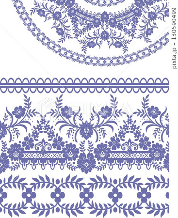 intricate blue and white lace pattern with...のイラスト素材 [130590499] - PIXTA