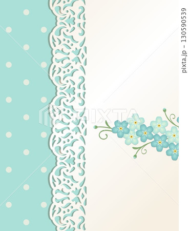 elegant floral design with intricate lace border and soft pastel background 130590539